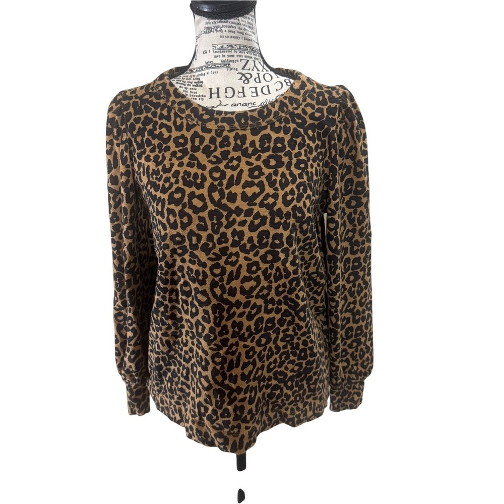 LOFT Leopard Print Long Sleeve Top - Brown &‎ Black